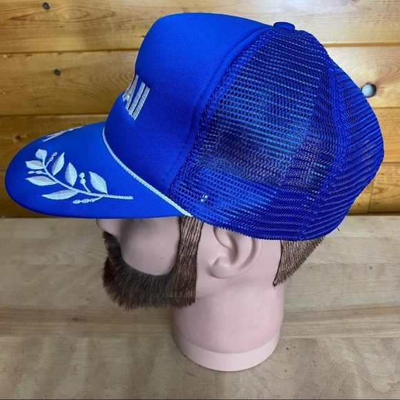 Hawaii Trucker Hat Snapback Baseball Vintage 80s Patch Cap Retro Brim USA - Picture 6 of 8